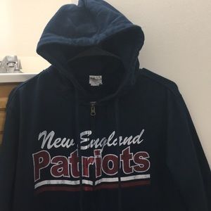 NFL (New England Patriots)-  Blue Full-Zip Hoodie
